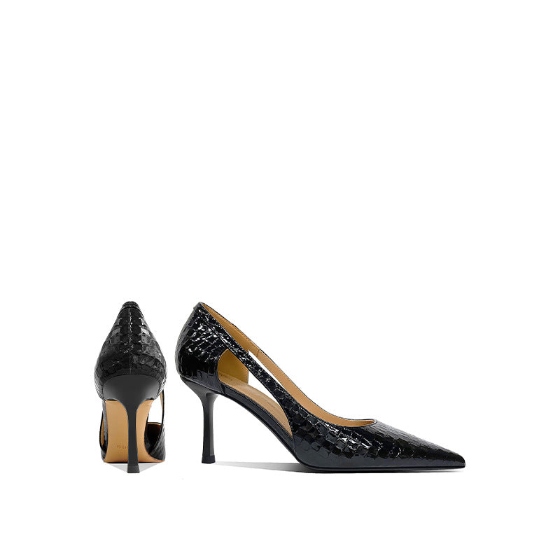 Women's High Pointed Toe Stiletto Side Empty Women's Shoes