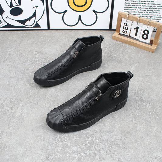 Men's Pumps Zipper Fleece-lined Warm Slugged Bottom Flat Sneakers