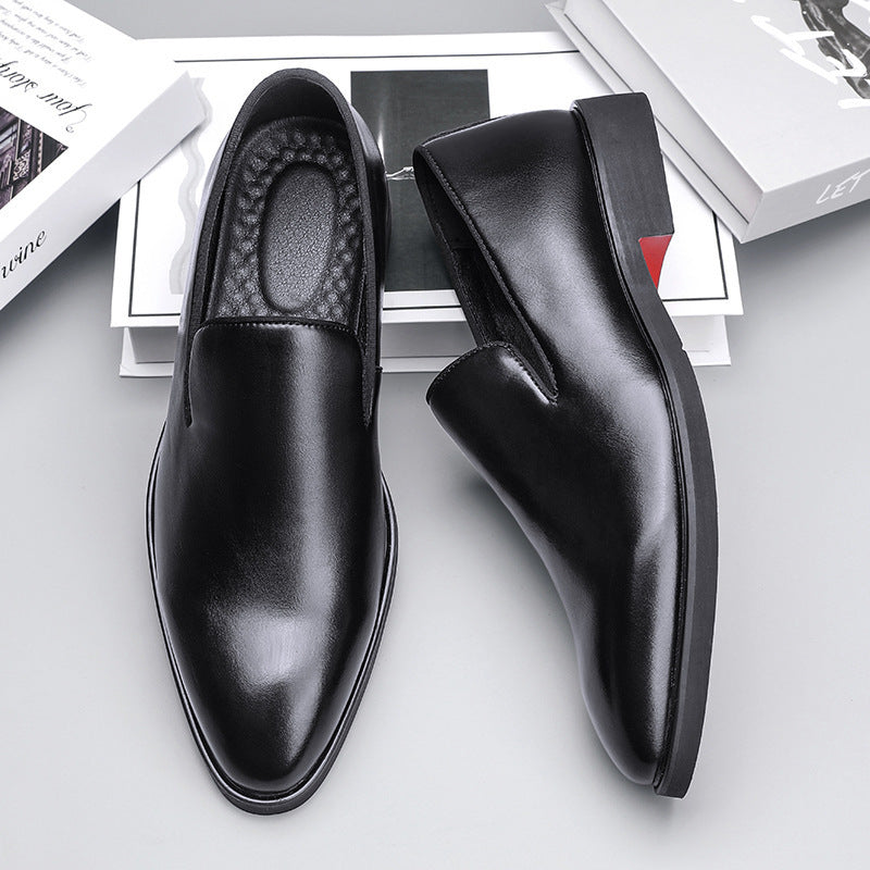Men's First Layer Cowhide Business Slip-on Formal Leather Shoes