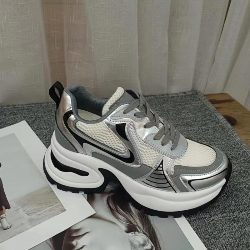 Women's Sier Platform Dad Small Height Increasing Sneakers