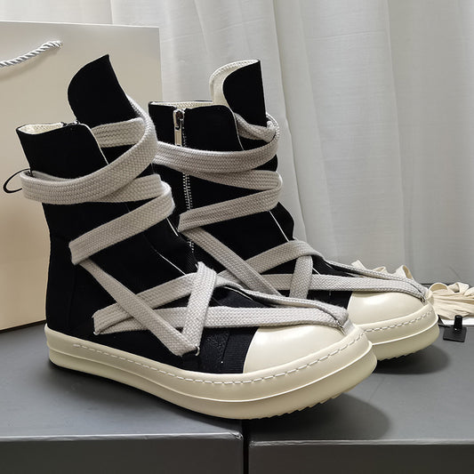 Women's Skate Platform Ankle White Match Trendy Sneakers