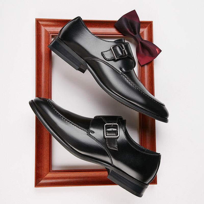 Men's Handmade British Style Buckle Formal Office Wear Men's Business Leather Shoes