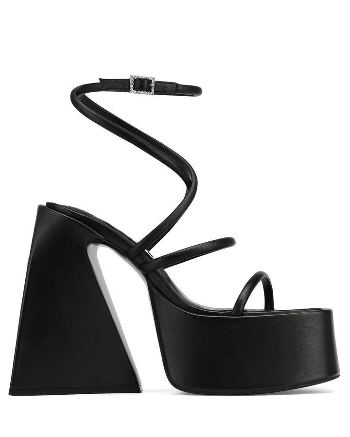 Women's High Platform Square Toe Hollowed Plus Size Locking Buckle Sandals