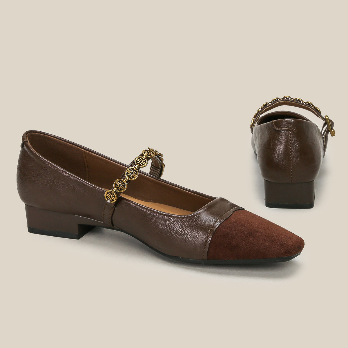 Women's Mary Jane Summer Niche Color Matching Slip-on Heels