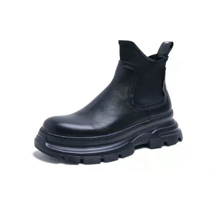 Men's Winter Genuine Thick Bottom Fleece-lined High Boots