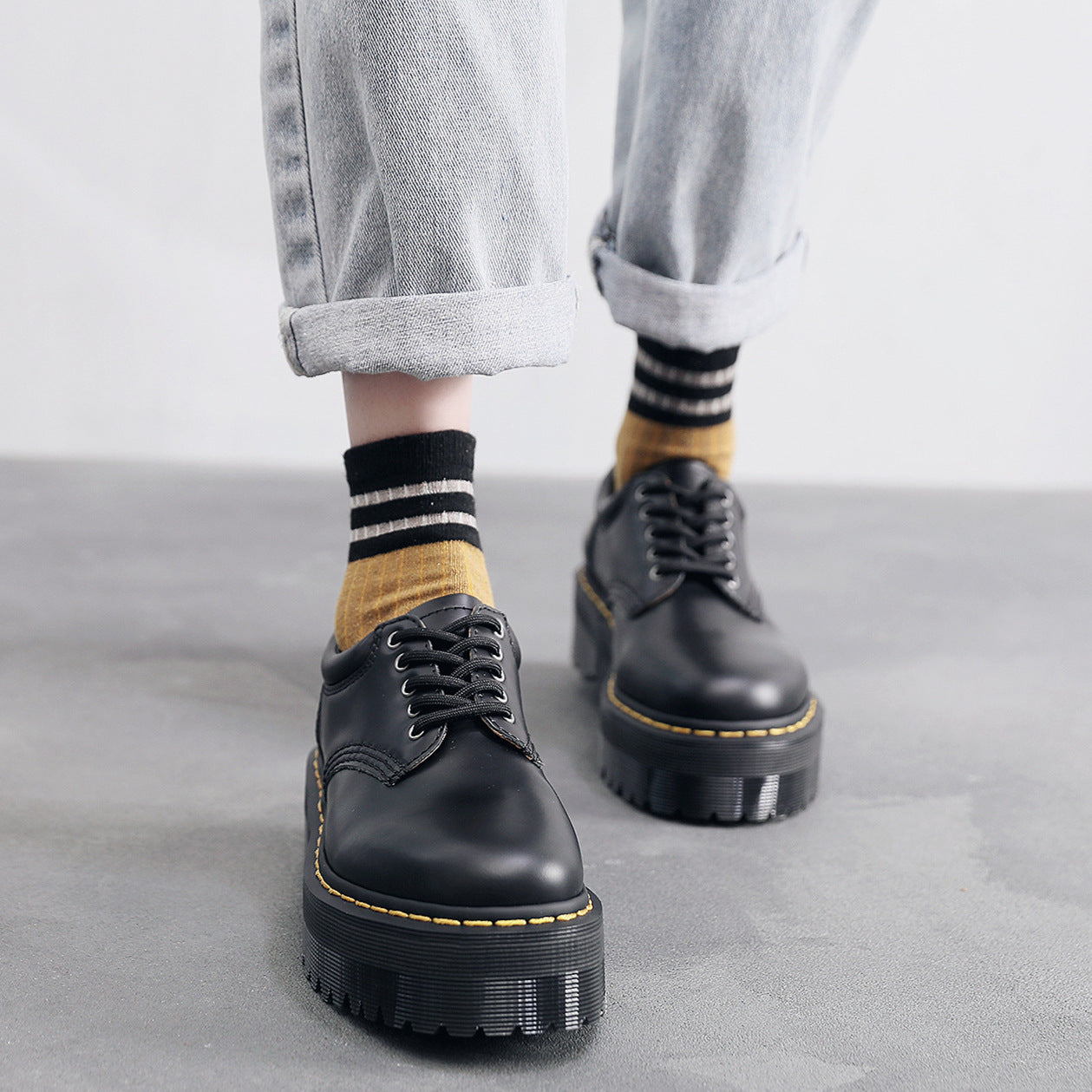 Fashion Small Four Platform Height Increasing Loafers