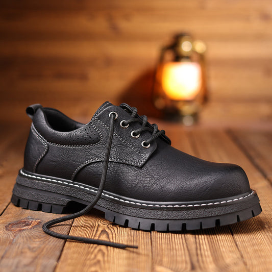 Men's Head Comfortable Thick Bottom Martin Vintage Leather Shoes