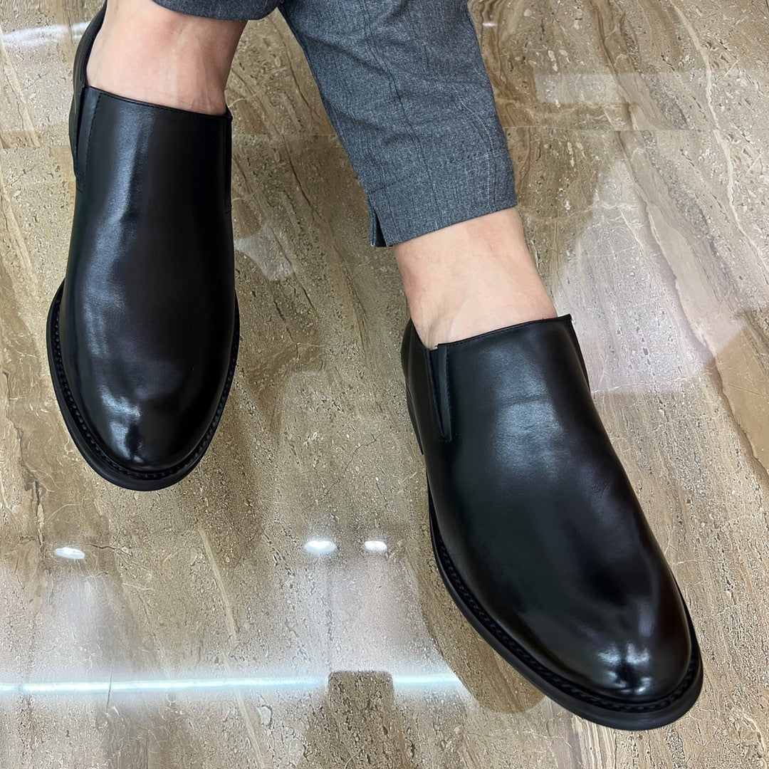 Men's Trendy Hair Stylist Cover Feet Korean Style Leather Shoes