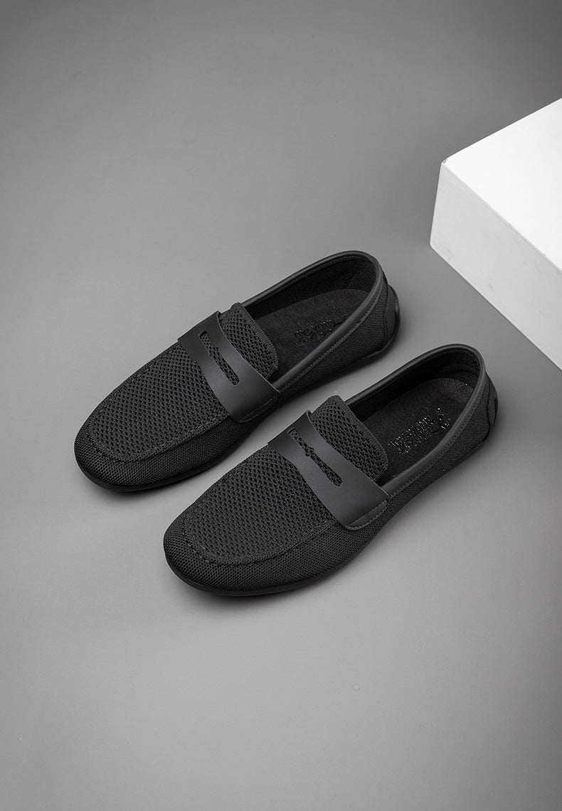 Men's Fashion Breathable Slip-on Soft Bottom Mesh Canvas Shoes