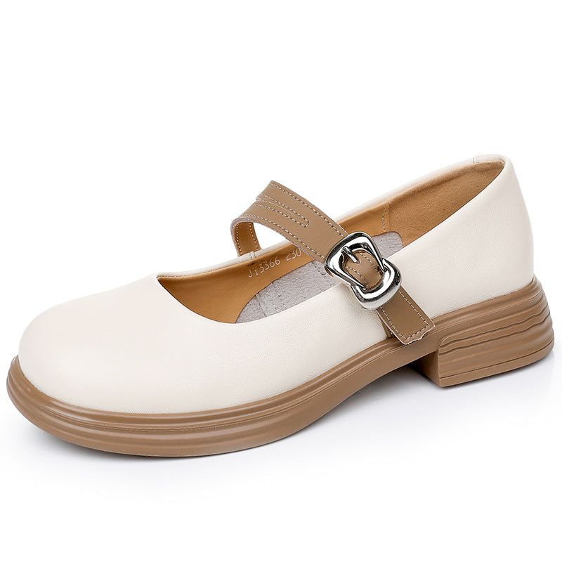 Women's Chunky Preppy Style Retro Soft Bottom Loafers