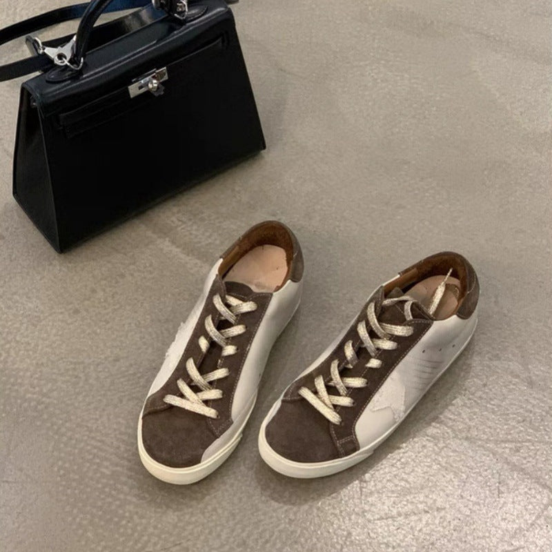 Women's Korean Round Toe Lace Up Inner Women's Sports Shoes