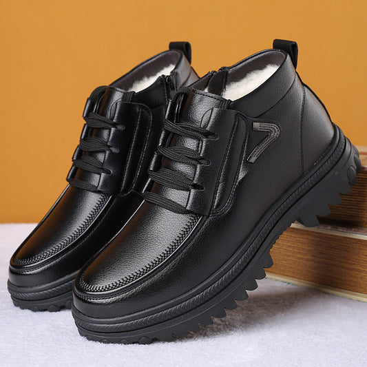 Men's Large Cotton Winter Warm Breathable Genuine Men's Shoes