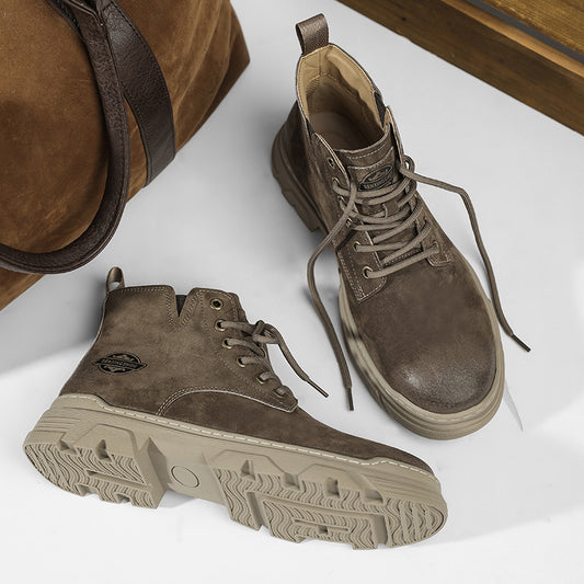 Men's Top British Style Vintage Autumn Genuine Boots