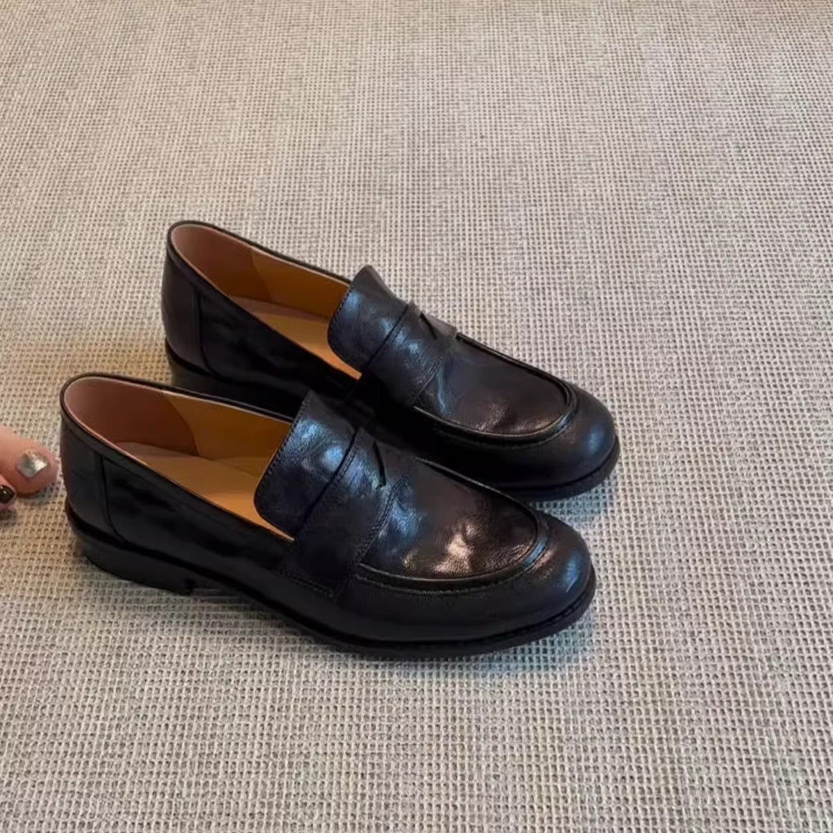 Women's Retro One Pedal Thick Flat Pumps Loafers
