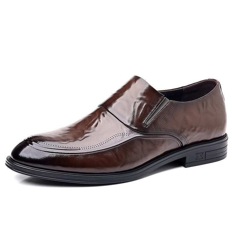Men's Formal Korean Fashion Slip-on Wedding Leather Shoes