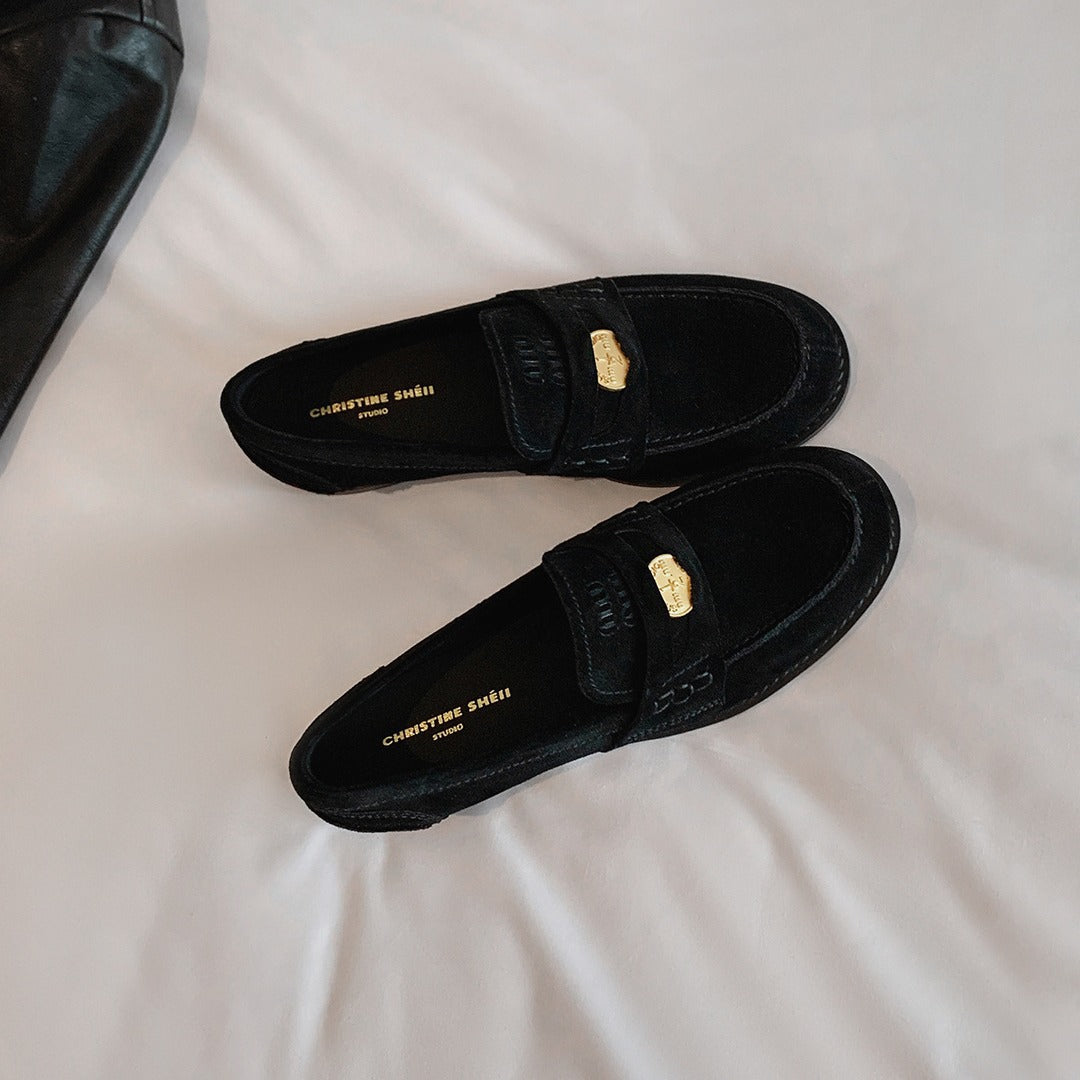 Women's Su Tone Small Gold Coin Slip-on Loafers