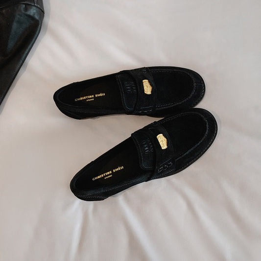 Women's Su Tone Small Gold Coin Slip-on Loafers