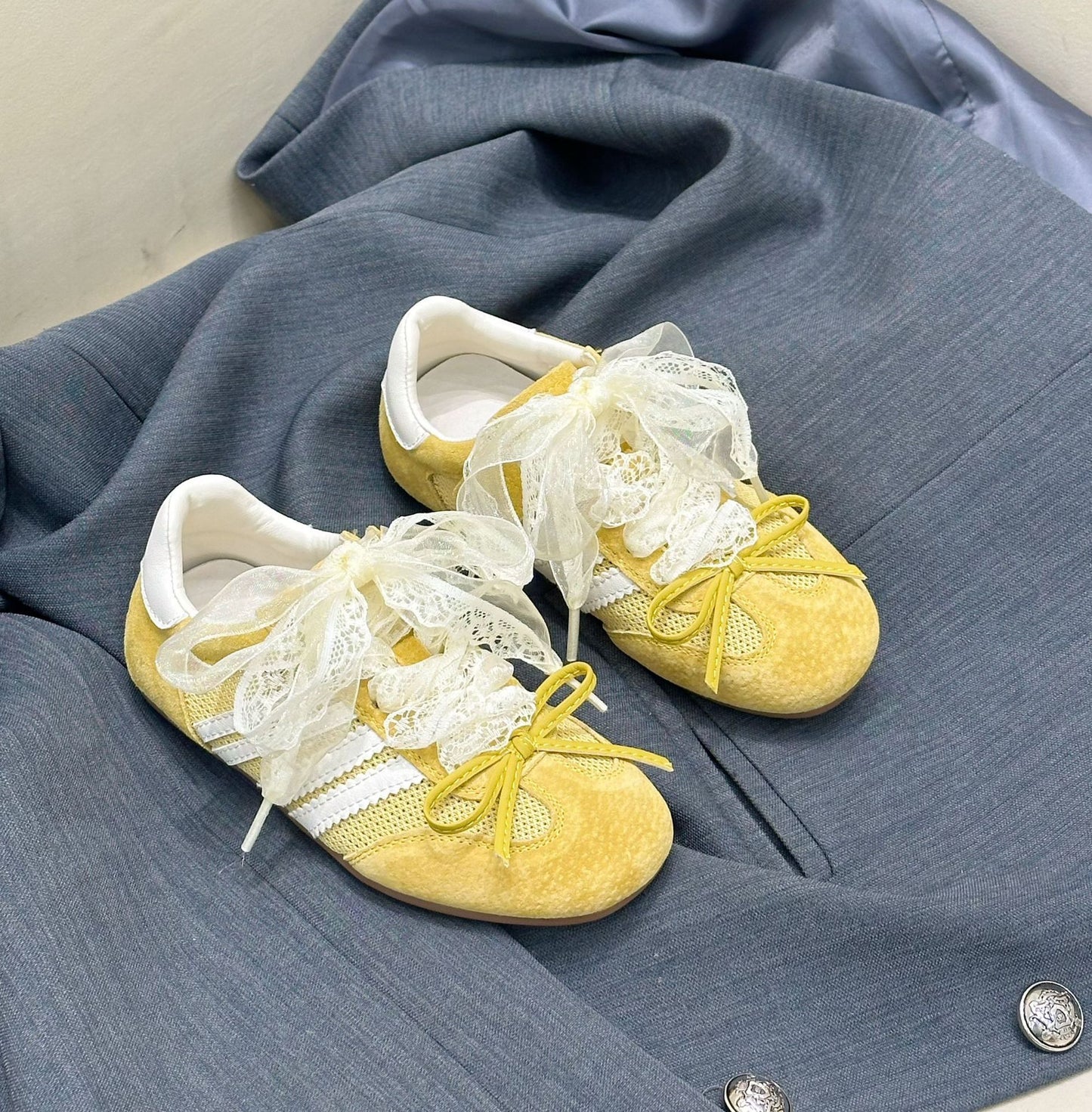 Children's Korean Style Bow Lace Single Mesh Breathable Kid's Sneakers