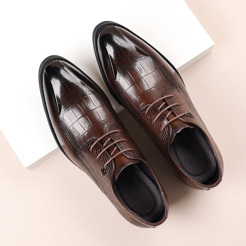 Men's Business Formal Wear Cowhide Wedding Genuine Leather Shoes