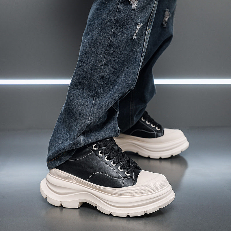 Boys Elevator Thick Bottom High-grade Muffin Soft Surface Comfortable Trendy Men's Casual Shoes