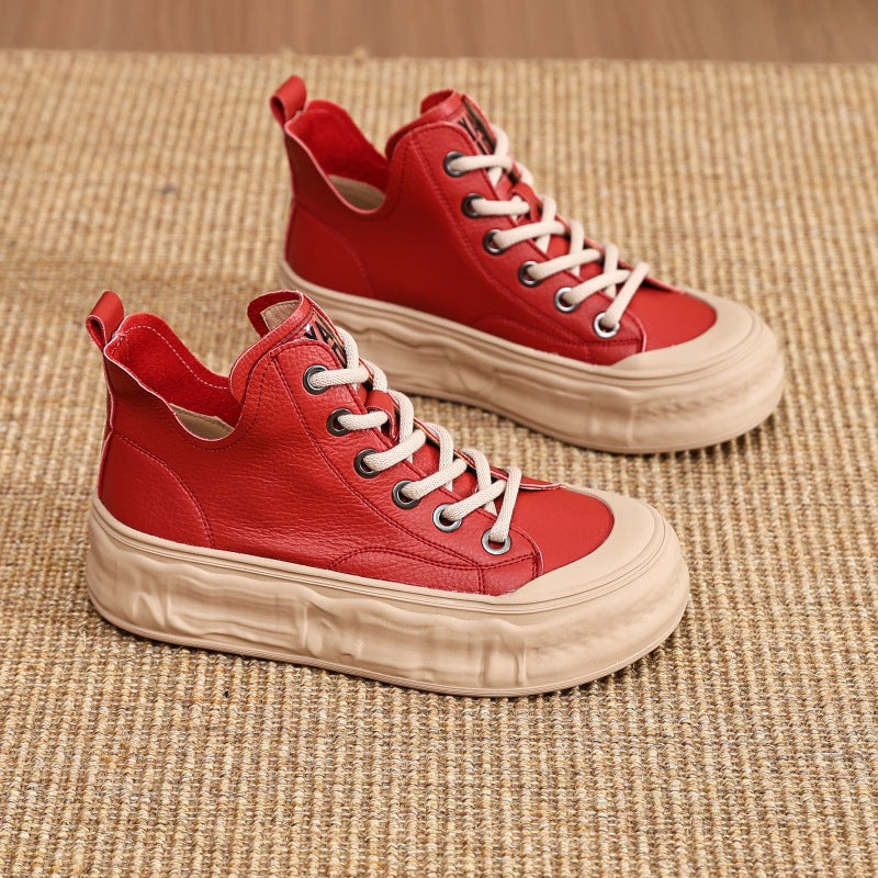 Women's White Genuine Autumn Super Hot Dissoed Sneakers