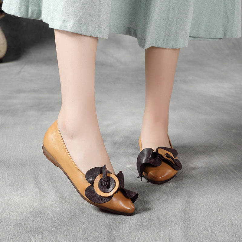 Women's Mori Flower Shallow Mouth Pumps Pointed Men's Shoes