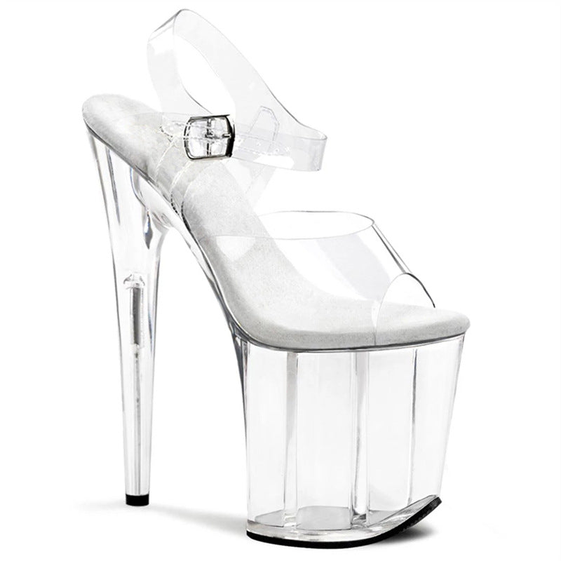 Women's & Men's Summer Buckle Stiletto Transparent Graceful Fashionable Heels