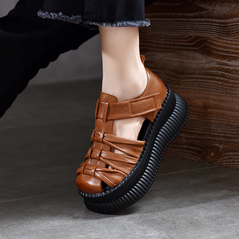 Women's Activity Price Closed Toe Hollow Roman Summer Retro Sandals