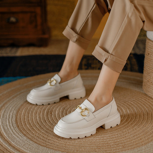 Soft Bottom Chunky Slip-on Round Toe Loafers