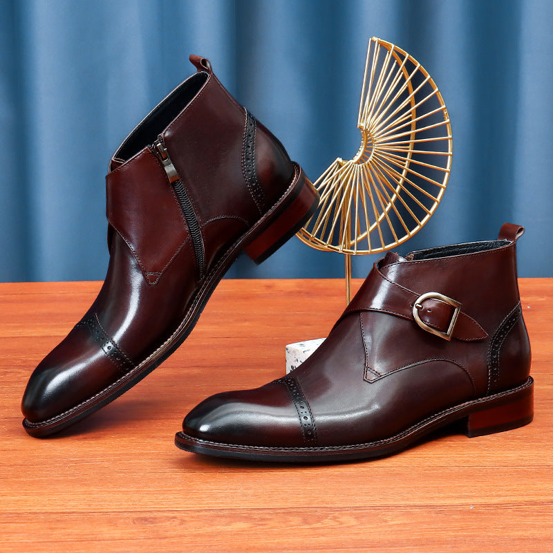 Men's Side Zipper British Business Dress Martin Boots