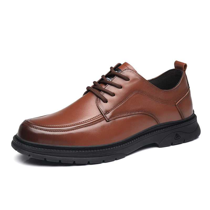 Men's Layer Cowhide British Fashion Soft Bottom Leather Shoes