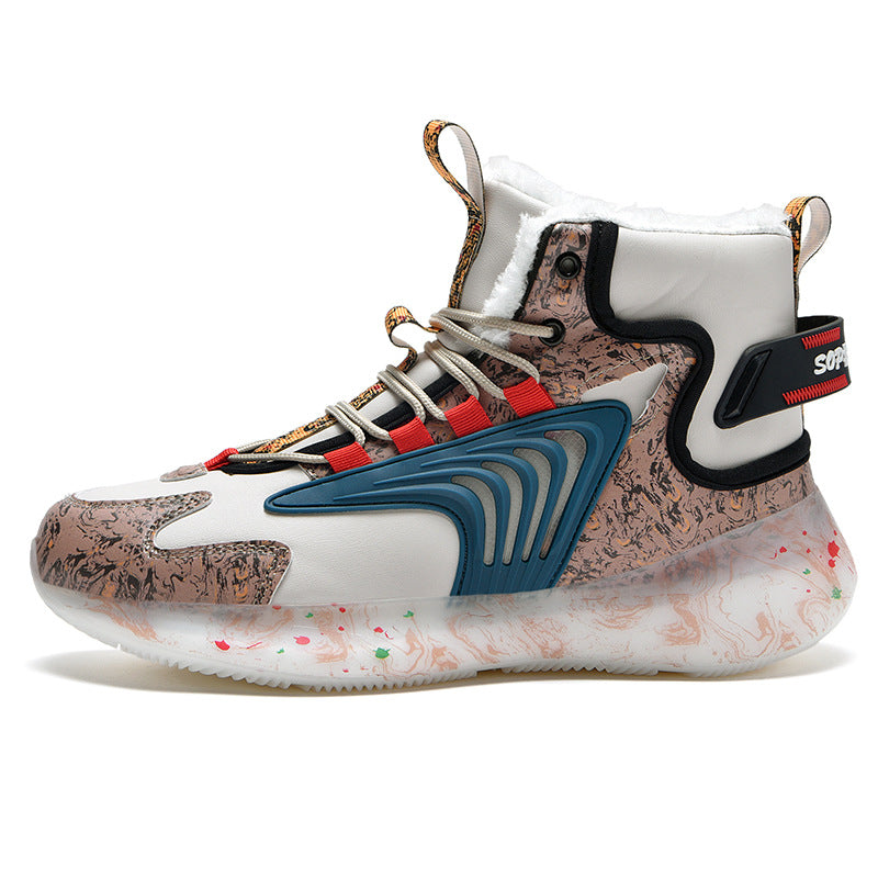 Men's Plus Size Winter Basketball Couple Running Popcorn Sneakers
