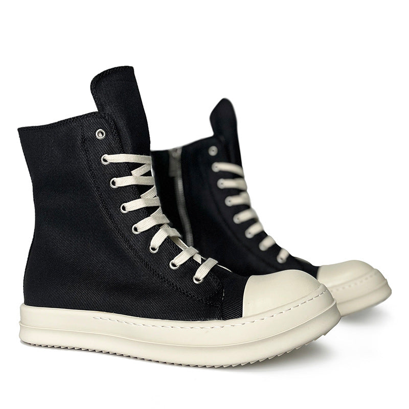 Men's Thick-soled Round Head Leisure Board Plus Canvas Shoes