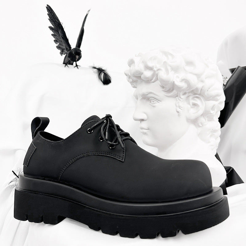 Women's & Men's Spring British Style Round Head Chunky Women's Shoes
