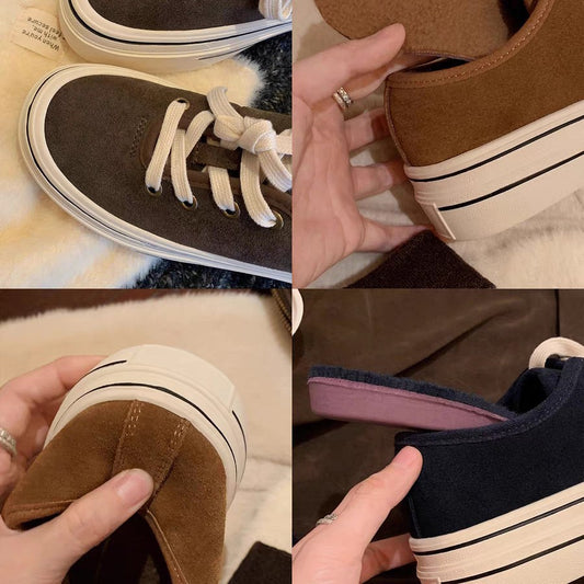 Grape Mom Round Head Thick Bottom Versatile Canvas Shoes
