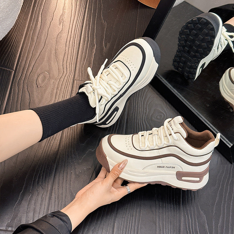 Women's Platform High Top White Autumn Korean Sneakers