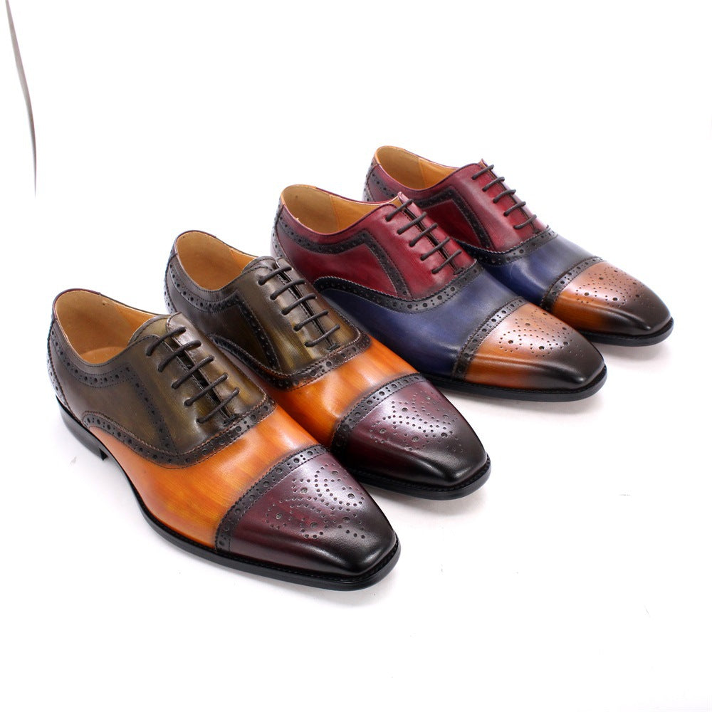 Men's Handmade Good Year Genuine England Style Brogue Oxford Leather Shoes
