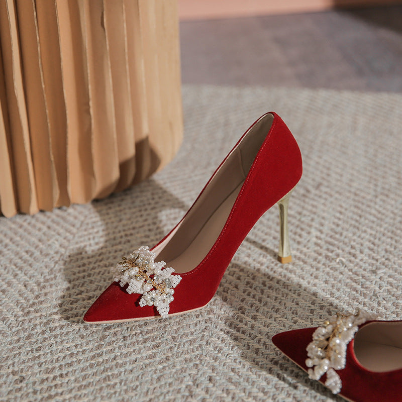 Women's Commute Wedding Bride Bridesmaid Buckle High Large Small Women's Shoes