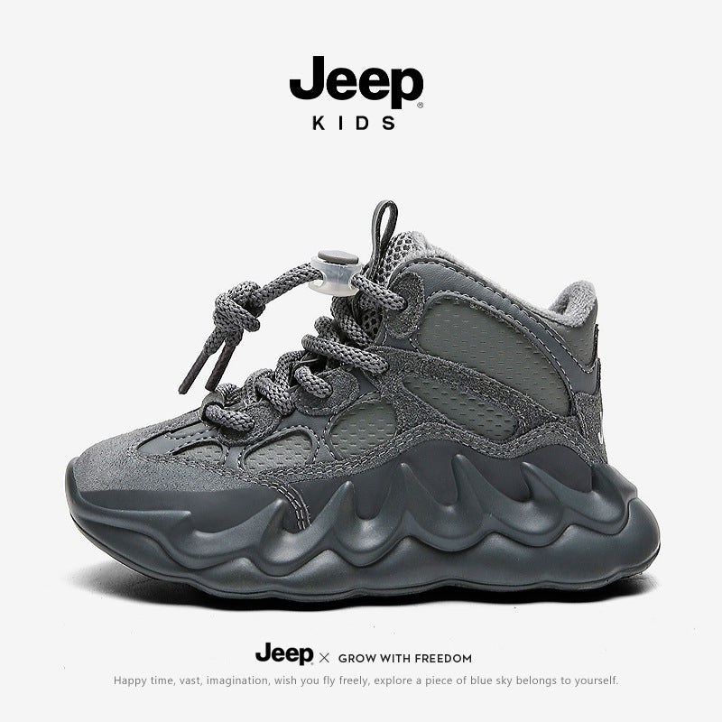 Children's Jeep Boy Winter Fleece Lining Insulated Two Kid's Sneakers