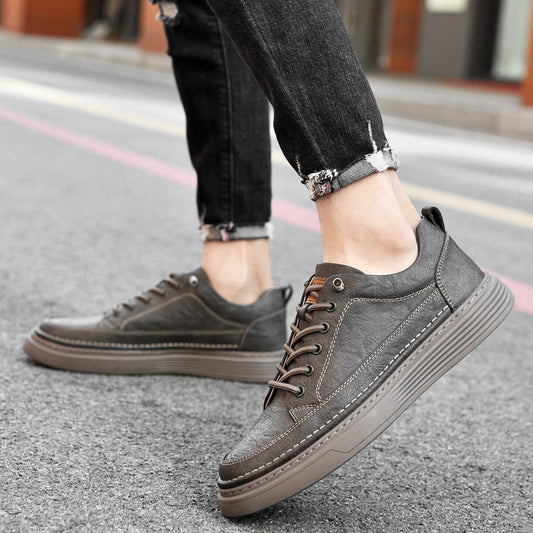 Unisex Cowhide Surface Breathable Hole Handmade Leather Shoes