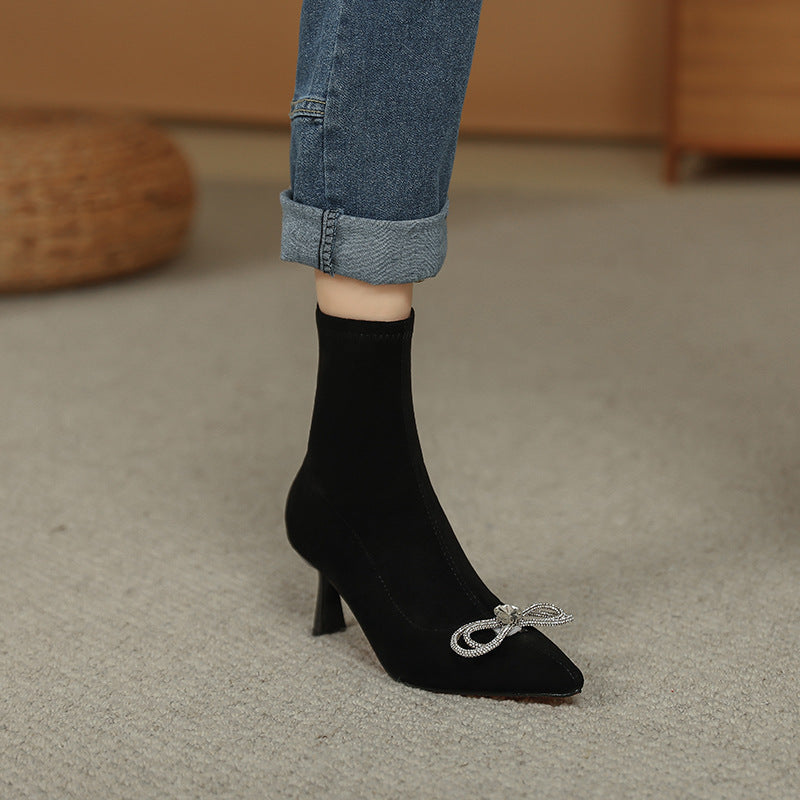Women's Stretch High Large Size Pointed Temperament Boots