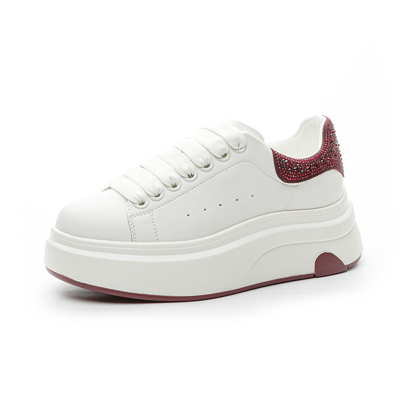 Women's Love Korean Style Platform White Spring Sneakers
