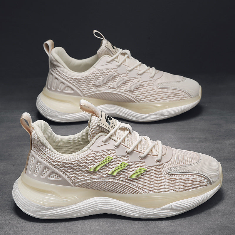 Men's Popcorn Breathable Mesh Surface Fashion Green Sneakers