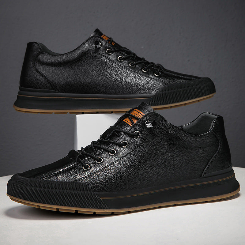Men's Fashion White Breathable Versatile Hollow Driving Height Men's Board Shoes