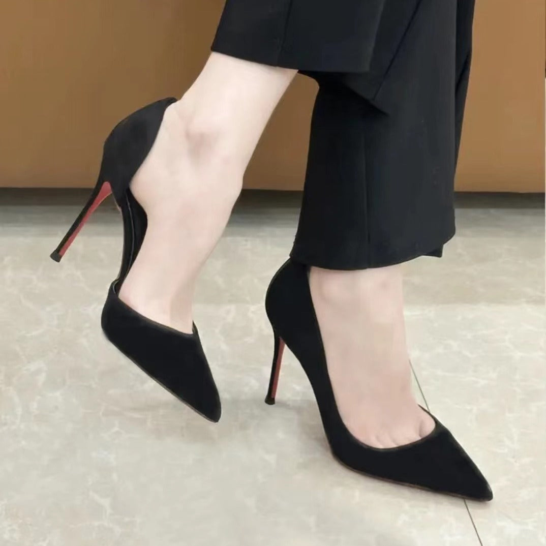 Women's Sheepskin Pumps Pointed Toe Sexy Nude Stiletto Women's Fashion Shoes