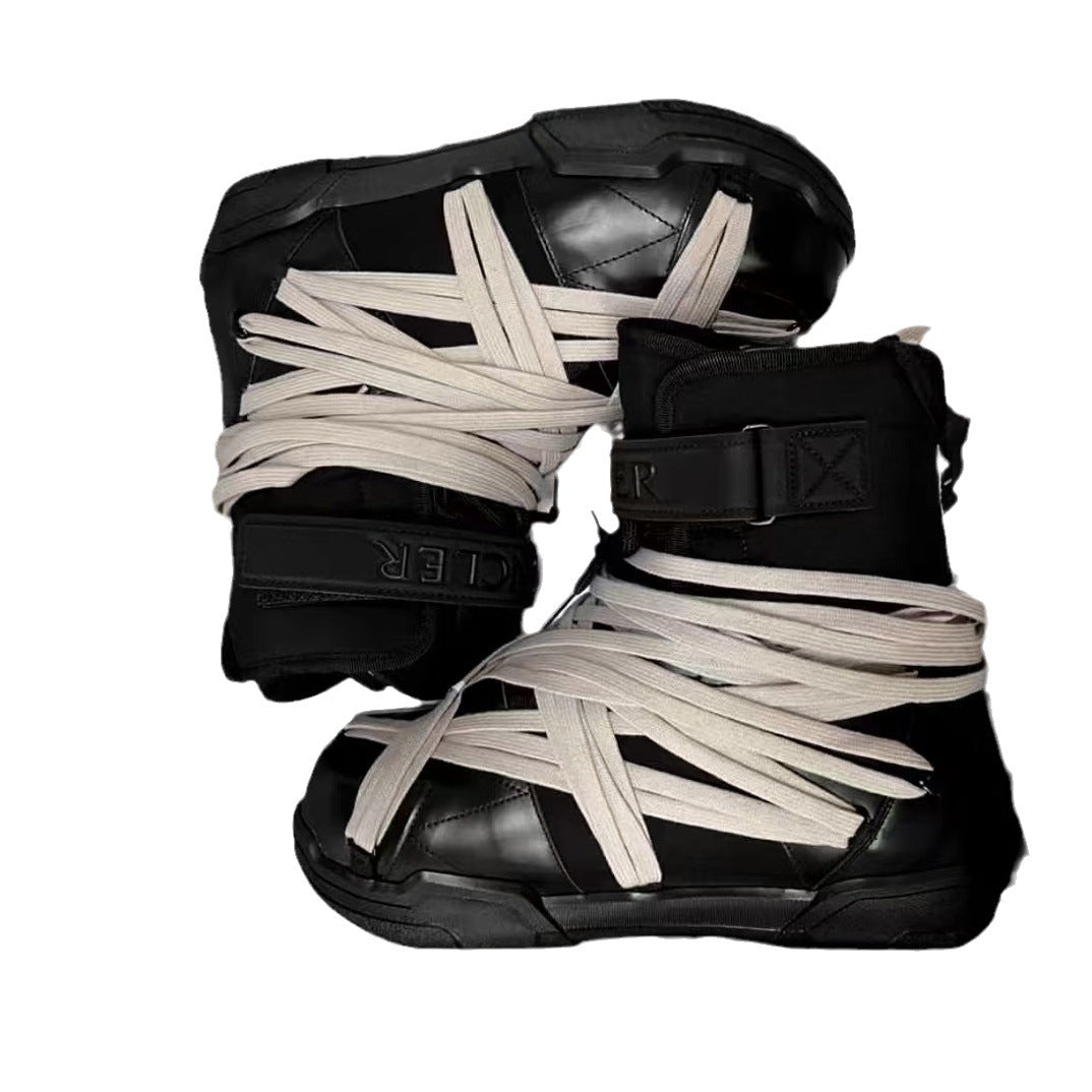 Women's & Men's High Street Crazy Bandage Style Flat Snow Boots