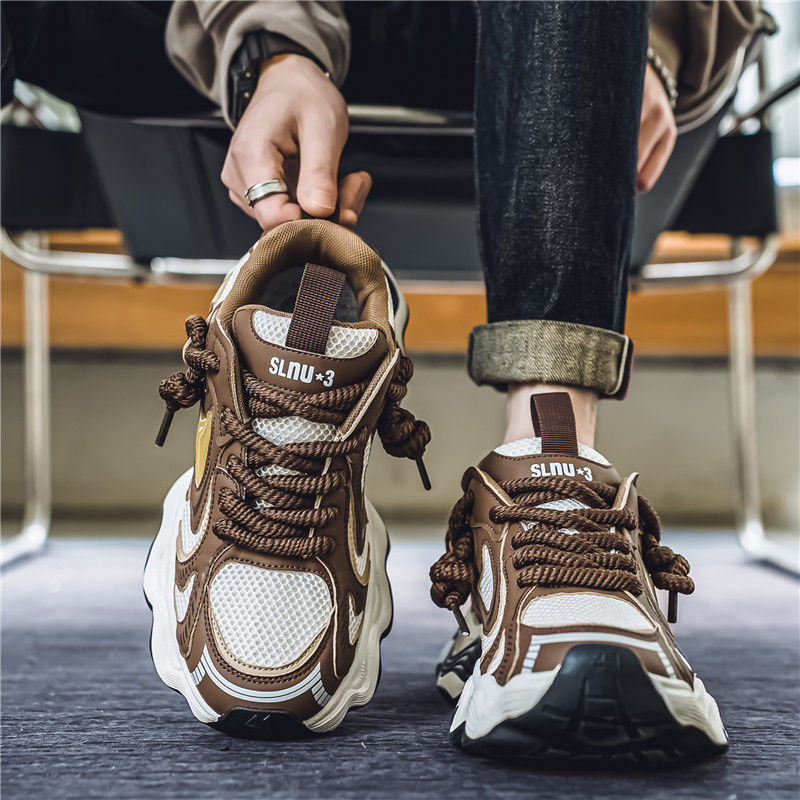 Men's Autumn Mesh Breathable Design Wave Platform Sneakers