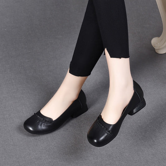 Women's Head Genuine Low-cut Granny Spring Soft Bottom Casual Shoes