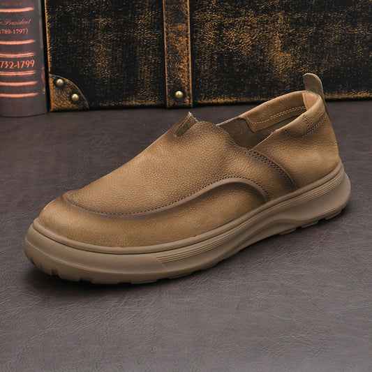 Men's Summer Handmade Genuine Retro Artistic Comfortable Pumps Round Head Loafers