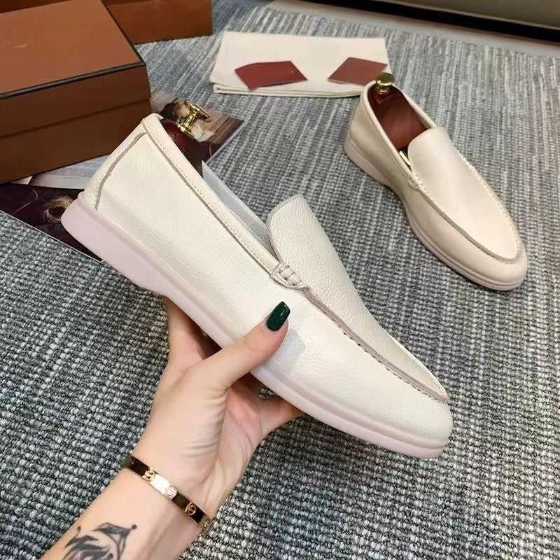 Home Summer Solid Color Low-cut Genuine Viscose Round Casual Shoes
